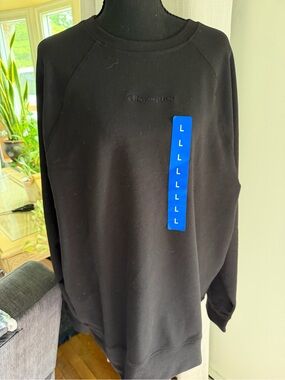 Champion Black Embroidered Logo Crewneck Sweatshirt